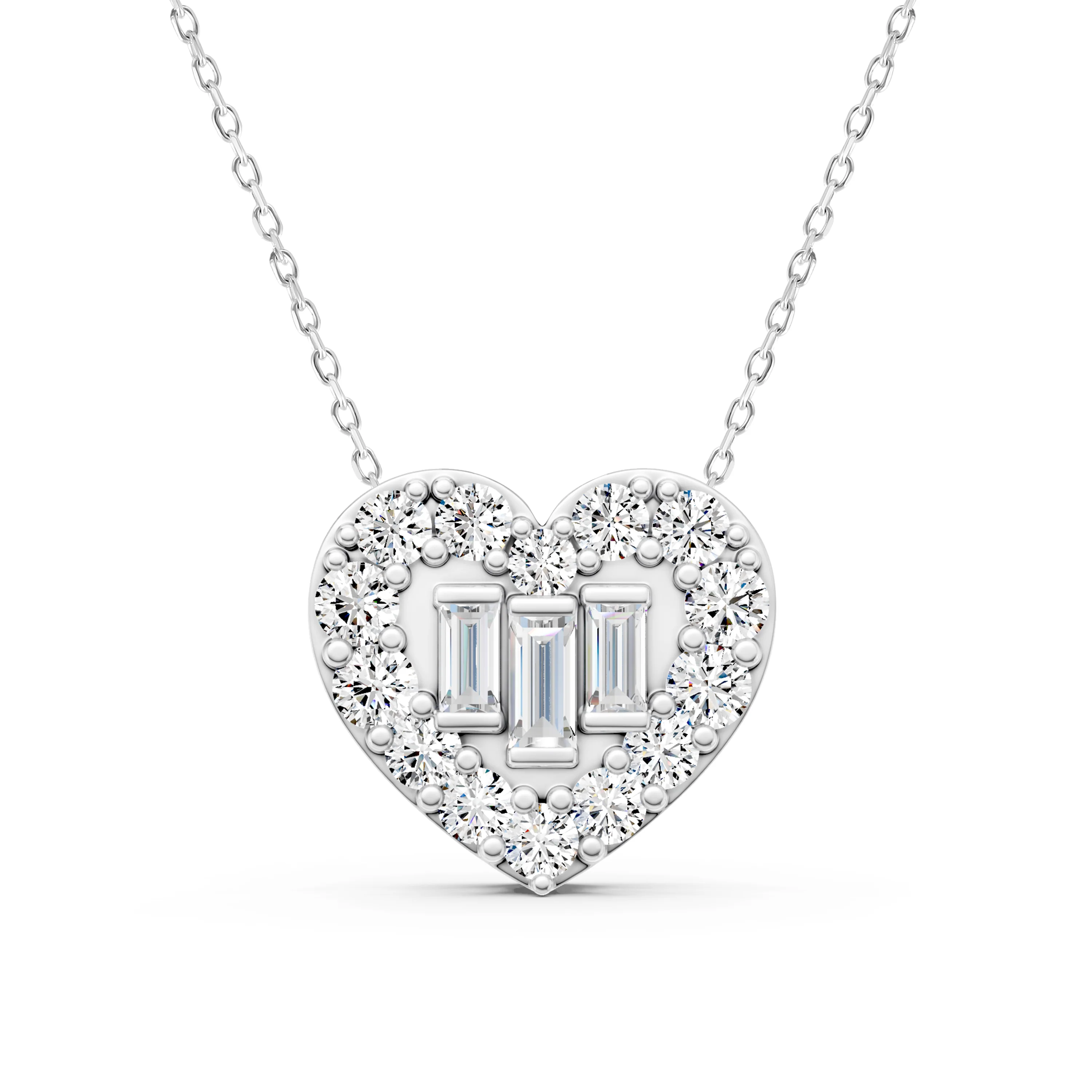 Baguette Heart Pendant - Image 3