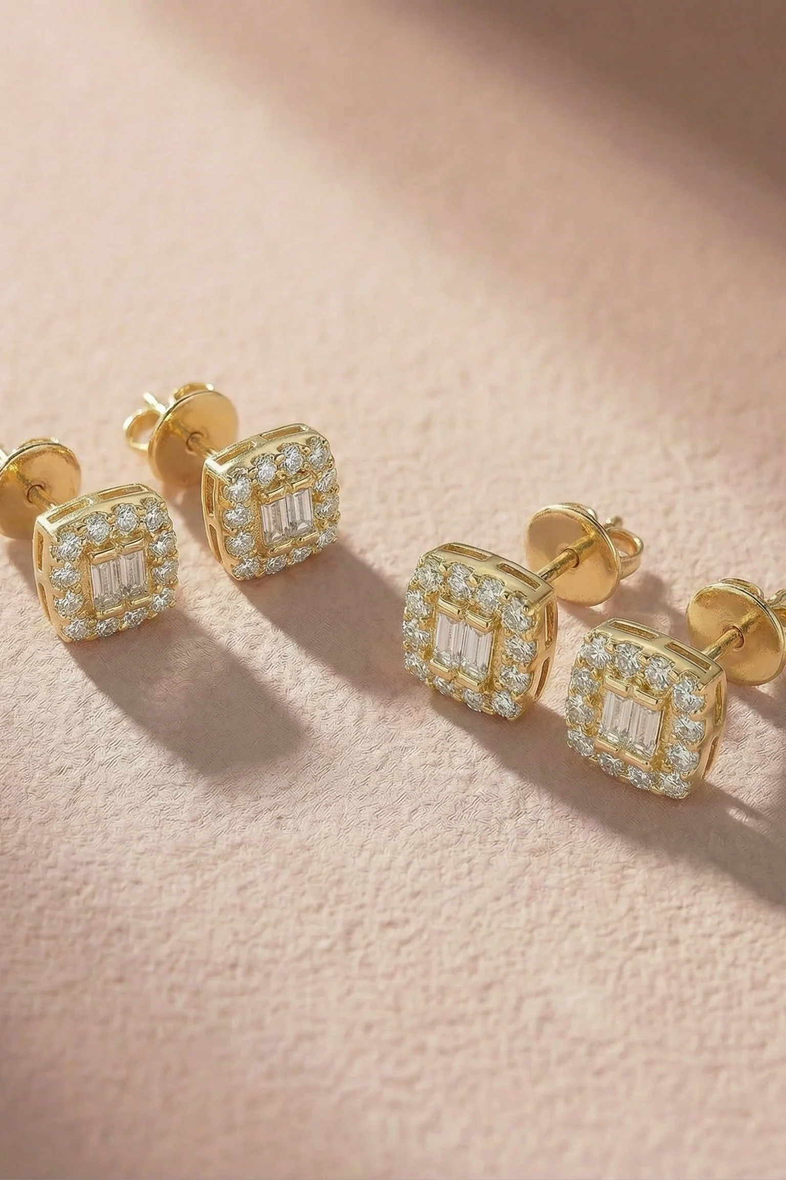 Cushion Baguette Studs - Image 3