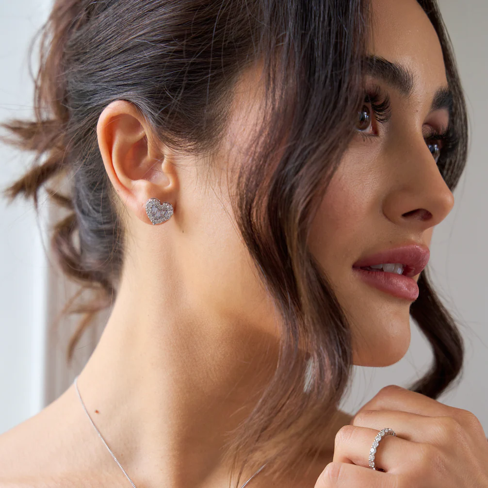 Heart Baguette Studs - Image 4