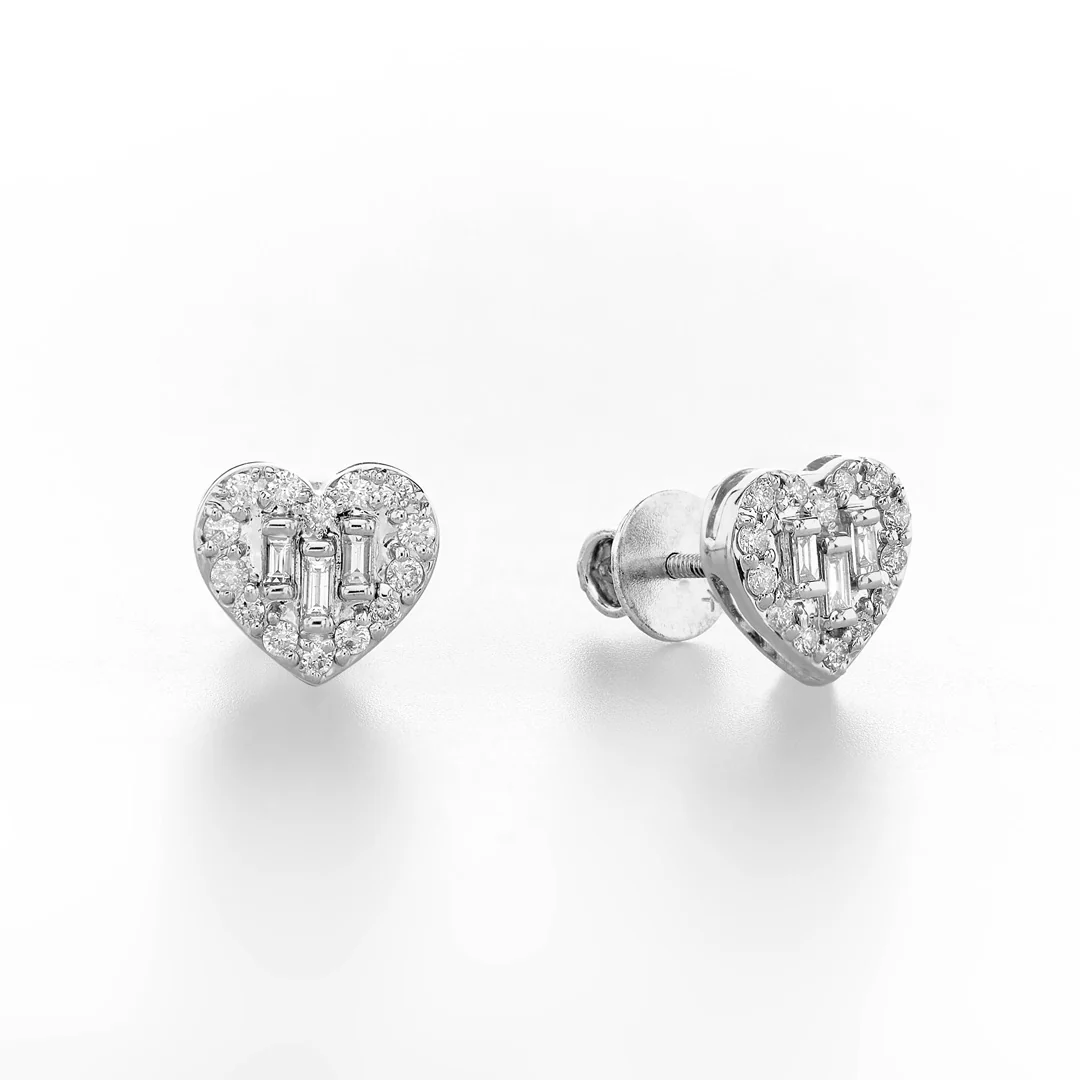 Heart Baguette Studs - Image 5