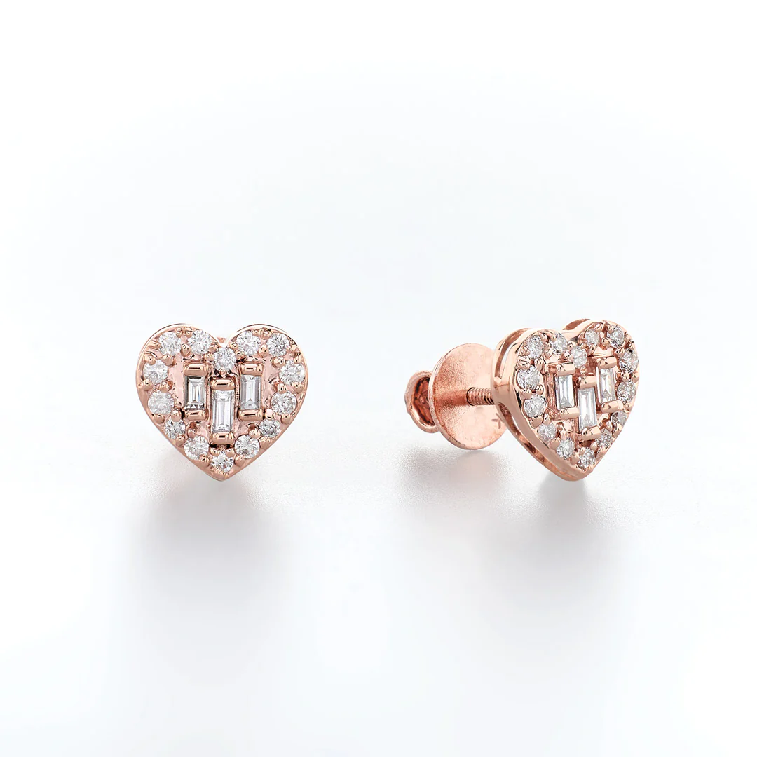 Heart Baguette Studs - Image 6