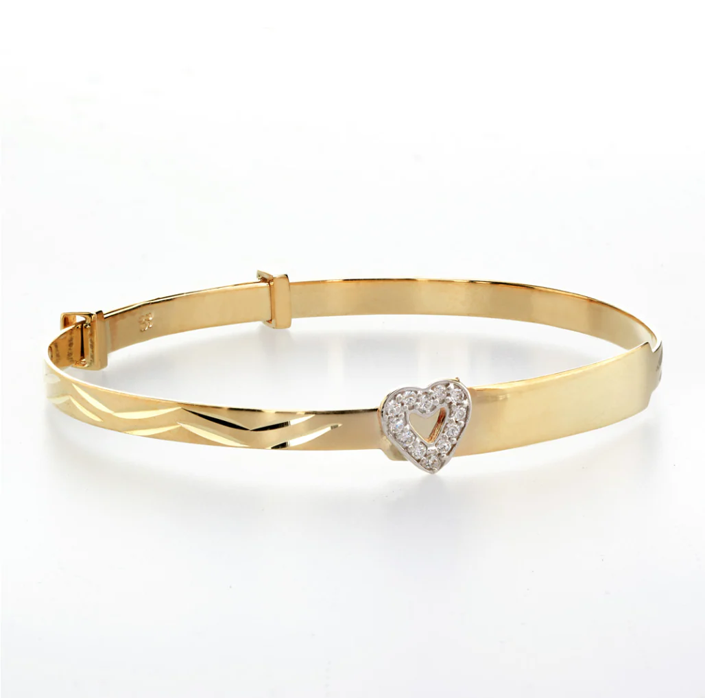 Baby Open Heart Engraveable Bangle - Image 4