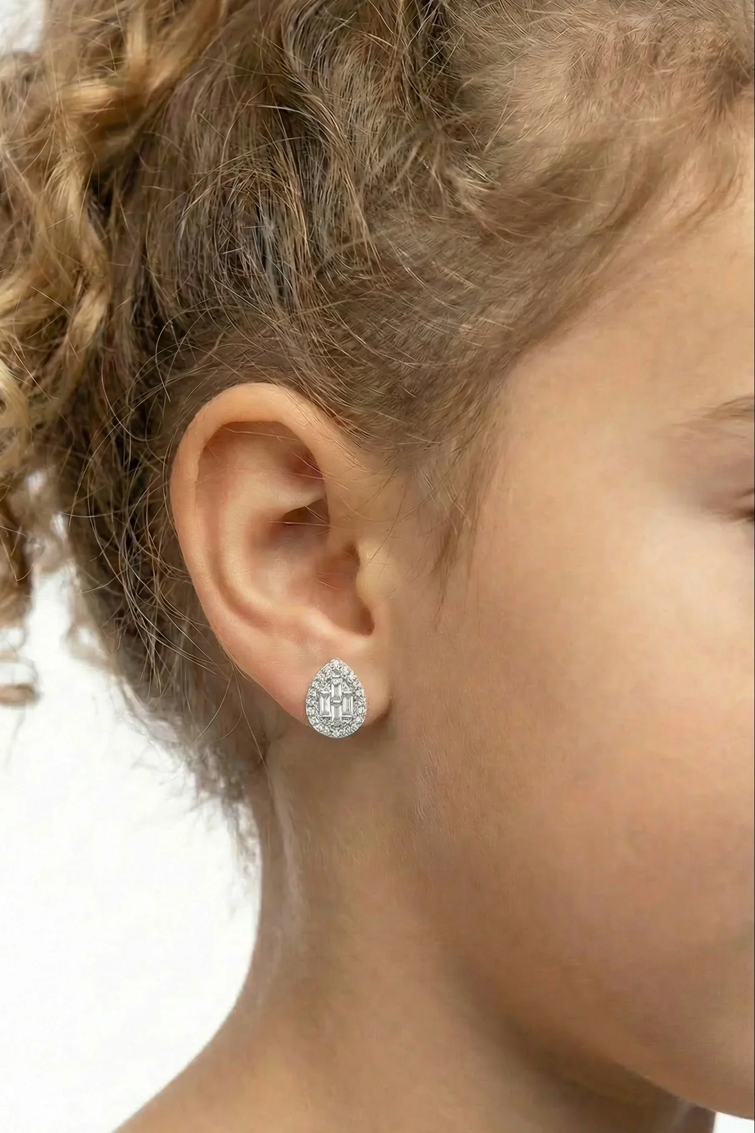 Pear Baguette Studs - Image 3